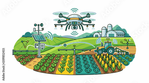Modern farm utilizes drone tractor and solar power for efficient cultivation