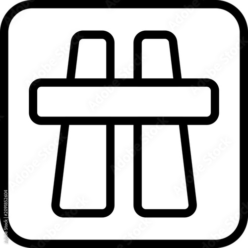 Minimalist outline icon depicting a stylized Inuksuk stone landmark structure for navigation and travel signage
