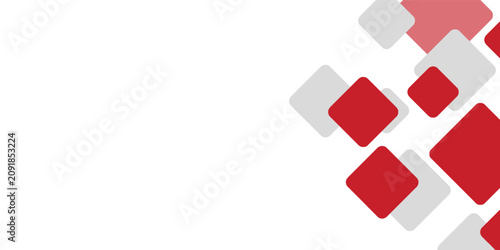 White background with abstract red grey square decoration. Vector illustration for modern presentation background, brochure design, business card background, website slider, landing page