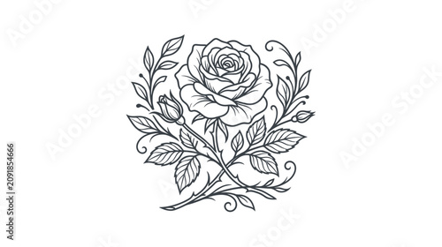 Fotografía Elegant Rose Illustration