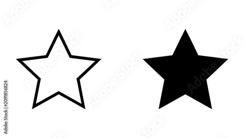 Photography Contrasting Stars: A simple graphic featuring a hollow outline of a star juxtaposed with a solid black star, representing duality and choice