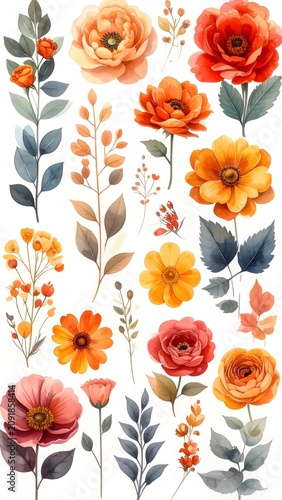 Vibrant Watercolor Floral Arrangements