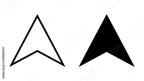 фотографія Two Arrows, One Direction: A bold black arrow and a simple outline arrow point upwards, symbolizing direction, focus, and progress, ideal for design projects emphasizing navigation or decision-making