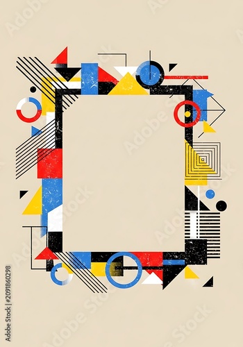 Vibrant Geometric Abstract: Bold Colors & Dynamic Shapes