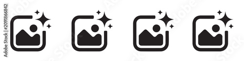 Fotografie photo enhance flat icon