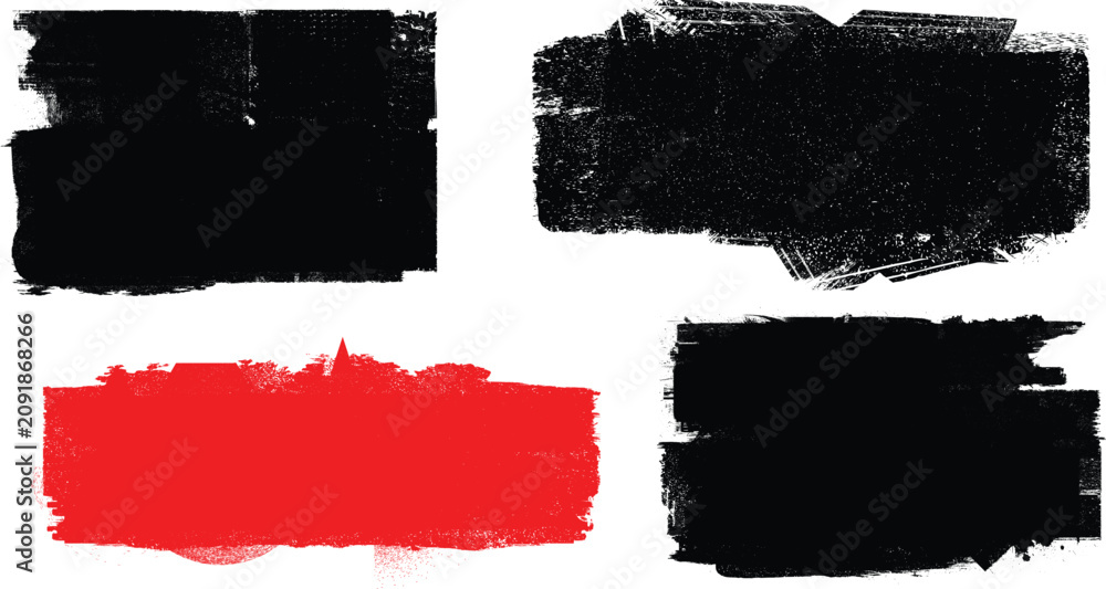 Fototapeta premium Grunge brush stroke banner with rough edges - abstract paint stroke for typography overlay. Bold brush stroke strip for web header or cover design. Textured element for design template , social media.
