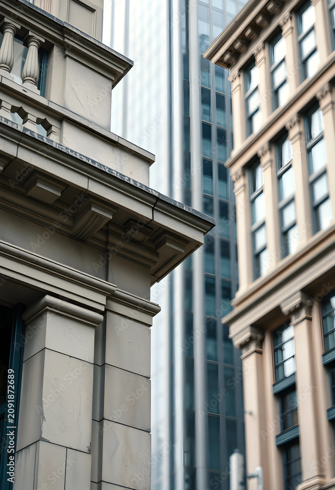 Obraz premium Close-up of classical architectural details in urban setting