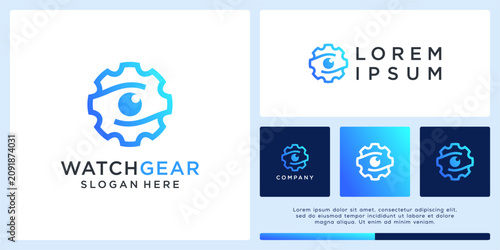 Watch gear logo design with eye