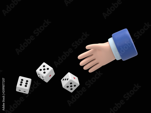 Fotografía Man throws dice