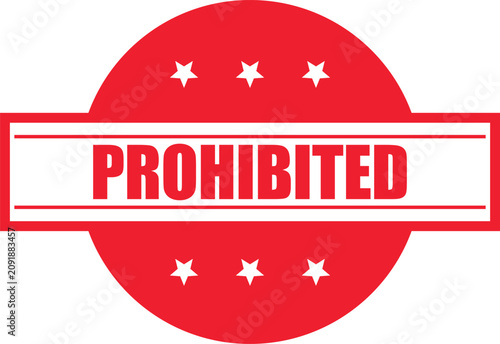 Konstfotografi A red prohibited sign with white stars on a circular background