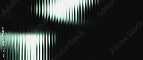 Green and white fine noise behind a ribbed vertical glass layout for landing pages.