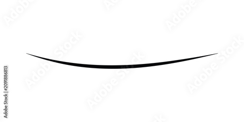 Minimalist black curved line graphic element, smooth arch shape for design projects