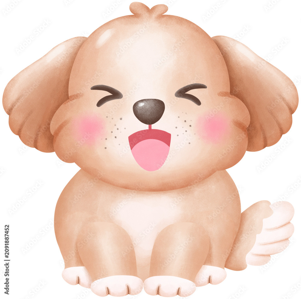 Fototapeta premium Dog Watercolor Puppy Clipart Design