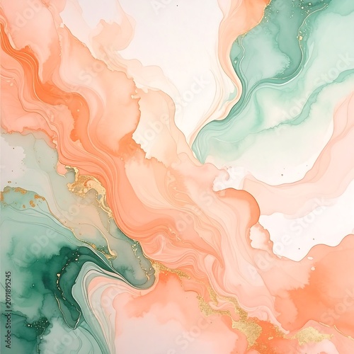 Soft Pastel Abstract Fluid Waves Flowing Across White Background