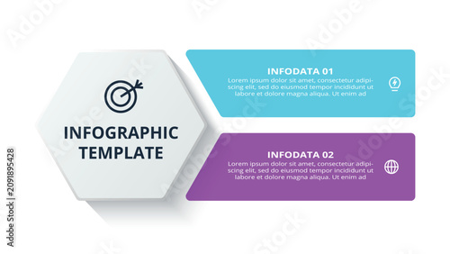 Stylish infographic with 2 steps, options, parts or processes. Business data visualization.
