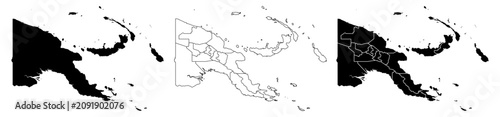 Obraz na płótnie Papua new guinea map isolated on white background