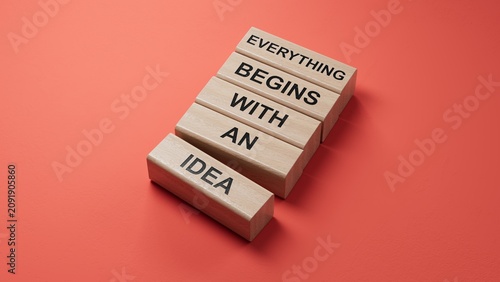 Cuadro en lienzo Everything begins with an idea symbol
