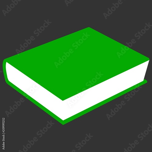 Green and white 3d isometric block shape isolated on white background