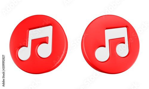 music notes icon 3d rendering