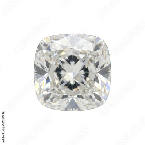 Cushion Cut Diamond with Brilliant Facets and Exceptional Clarity.