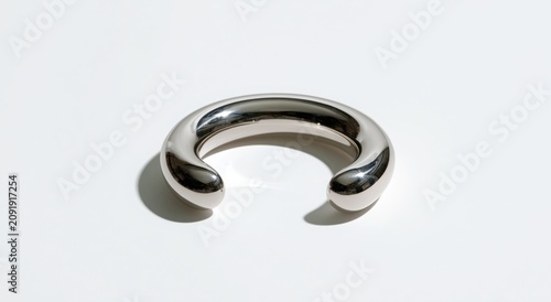 Modern Stainless Steel Metal Door Handle Isolated on White Background Shiny Security Hardware Closeup