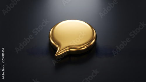Golden Speech Bubble Symbol Emphasizing Luxury Communication
