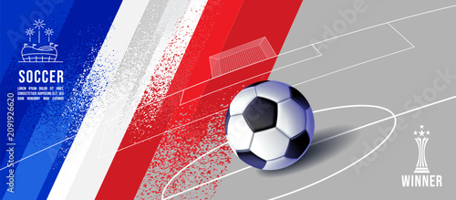 France Football Background Featuring Realistic Soccer Ball