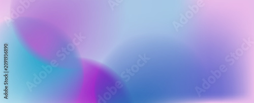 Smooth bright high-coloured abstract background with defocused round circles. Colorful vibrant blue and purple gradient liquid vector graphic design.