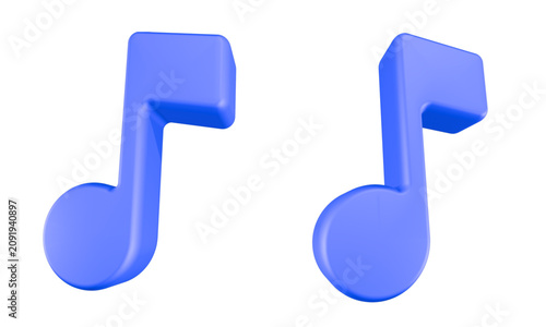 noted music icon 3d rendering
