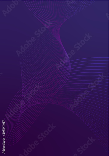 Abstract purple lines creating a flowing wave pattern