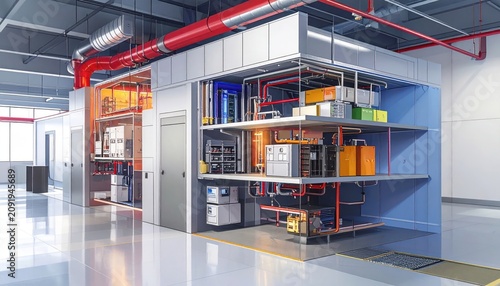 Modern Industrial HVAC System, Clean Room Technology, Complex Engineering