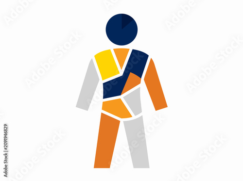 Abstract Pie Chart Geometric Person Icon Minimalist Business Infographic Graphic