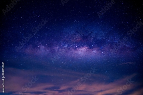 Foto Space background with night starry sky and Milky Way