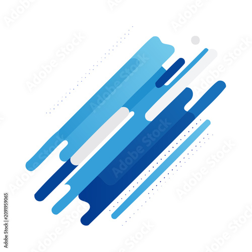 Abstract Blue and White Geometric Shapes