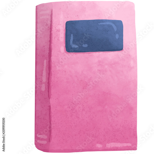 Pink book cover illustration watercolor style