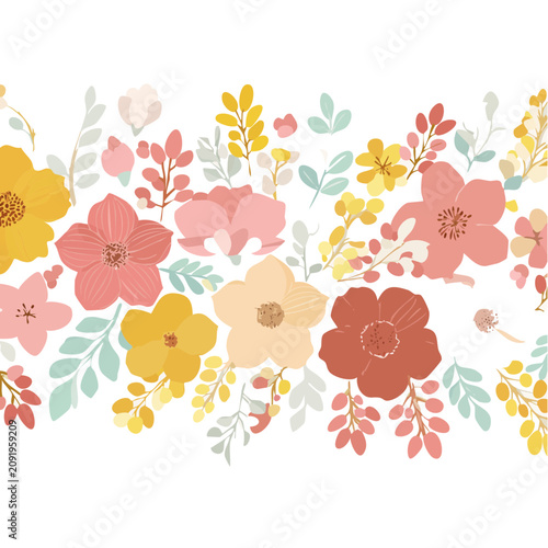 Colorful floral seamless pattern vector illustration