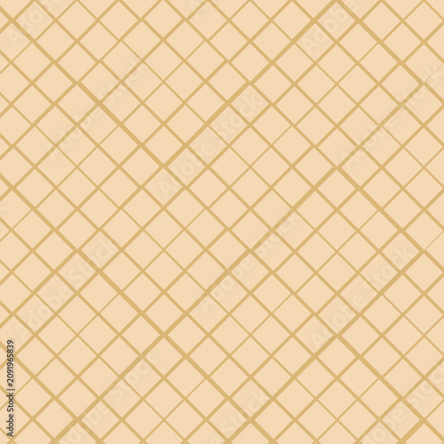 Checkered rhombic background and pattern. Linear seamless repeating vector design. Waffle texture and surface.