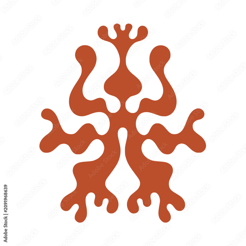 Naklejka premium Rorschach Morphism Fluid Shapes