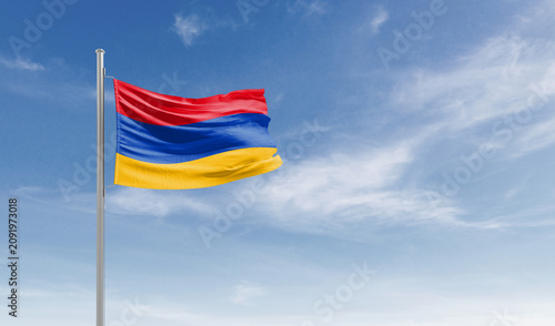 Obraz na plátně Armenia national flag waving in the sky.