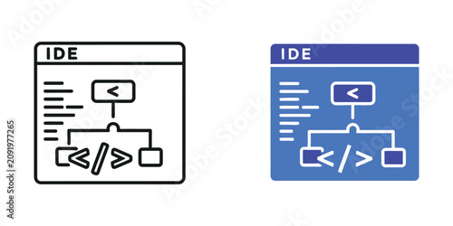 Fotografía Integrated development environment ide set for software programming and coding a