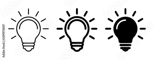Fotografía Light Bulb Icons Set: Idea Generation, Innovation, and Bright Concepts