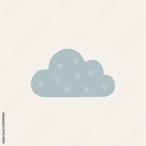 Cute Blue Cloud Scandinavian Nursery Minimalist Illustration