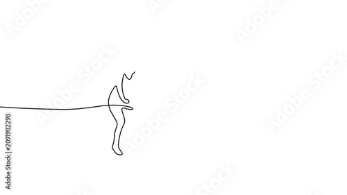 Male Cyclist On Racing Bike Continuous Line Animation Road Cycling Fitness