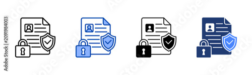 Data Privacy Icon with Multy Style Variations