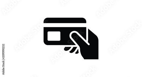 Obraz na płótnie Credit card payment icon black silhouette on a white background for finance appl