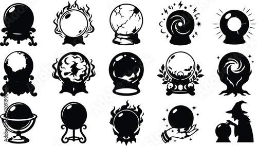 Foto Crystal Ball SVG Bundle | Magic Crystal Orb Clipart | Fortune Teller Halloween W