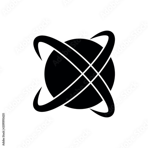 Vector illustration of a globe on a blank background; the design is editable and the colors can be changed. A circular icon suitable for map or GPS applications.