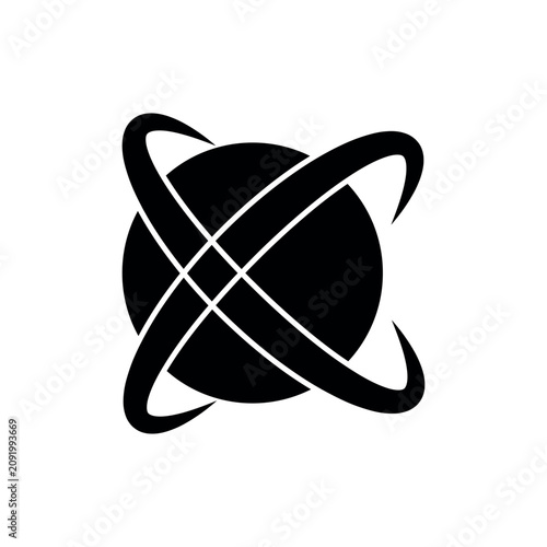 Vector illustration of a globe on a blank background; the design is editable and the colors can be changed. A circular icon suitable for map or GPS applications.