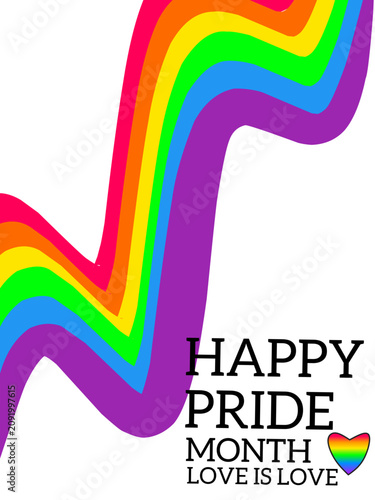 happy pride greeting card with rainbow