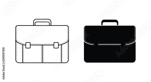 Konstfotografi Briefcase Outline In Two Color Variations Black And White Silhouette attache